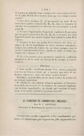 La symétrie en coordonnées polaires.