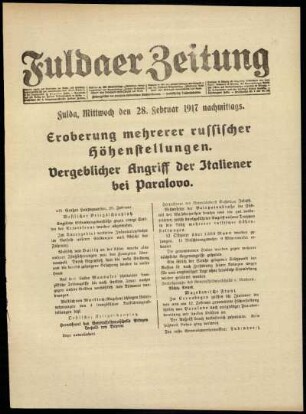 Ausgabe vom Mittwoch, den 28. Februar 1917.