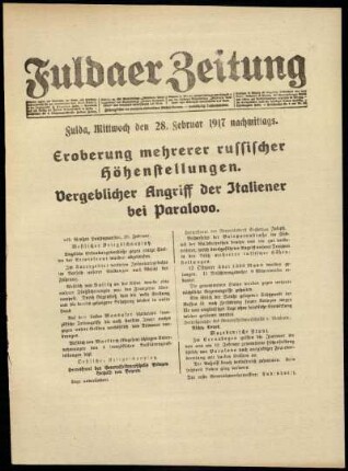 Ausgabe vom Mittwoch, den 28. Februar 1917.