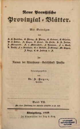 Neue preußische Provinzial-Blätter. 7. 1849