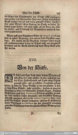XVII. Von der Hülffe.