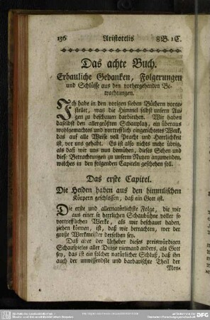 Das achte Buch. Erbauliche Gedanken, Folgerungen und Schlüsse aus den vorhergehenden Betrachtungen