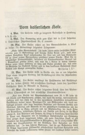 Vom kaiserlichen Hofe