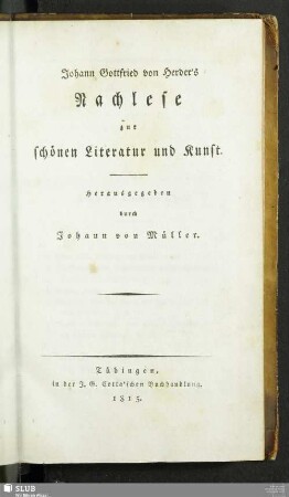 13: Nachlese zur schönen Literatur und Kunst