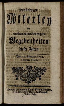 Den 26. Februar. 1754. Neuntes Stück.