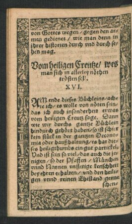 Vom heiligen Creutze/ wes man sich in sllerley nöthen trösten soll. XVI.