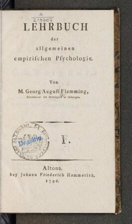 Lehrbuch der allgemeinen empirischen Psychologie