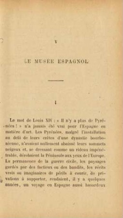 V. Le Musée Espagnol