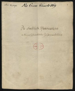 Die christliche Glaubenslehre