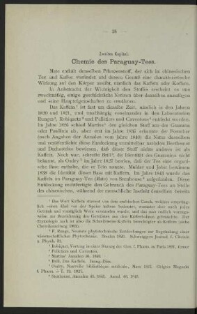 Zweites Kapitel. - Chemie des Paraguay-Tees.