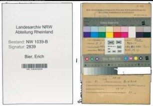 Entnazifizierung Erich Bier , geb. 15.05.1898 (Arbeiter)