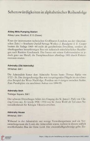 Sehenswürdigkeiten in alphabetischer Reihenfolge