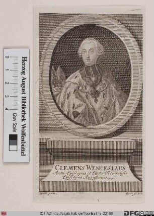 Bildnis Clemens Wenceslaus (von Sachsen-Polen), 1768-1802 letzter Kurfürst u. Erzbischof von Trier