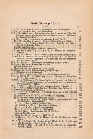 III-IV Inhaltsverzeichnis