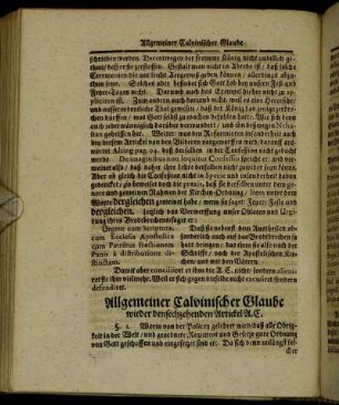 Allgemeiner Calvinischer Glaube wieder den sechzehenden Artickel A. C.