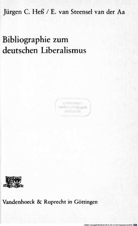 Bibliographie zum deutschen Liberalismus