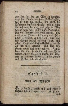 Capitul III. Von der Religion.
