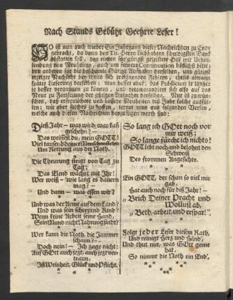 Nach Stands Gebühr Geehrter Leser!