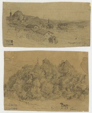 Stadtpanaorama von Bru? und Iburg, Blick auf Bru...?, Iburg von Westen