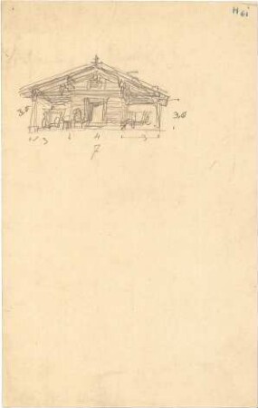 Thiersch, August ; Bauaufnahmen (deutsche Bauernhäuser u.a.) - Haus (Ansicht)