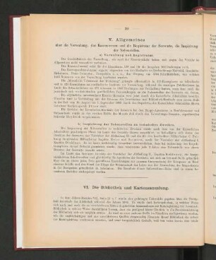 VI. Die Bibliothek und Kartensammlung.
