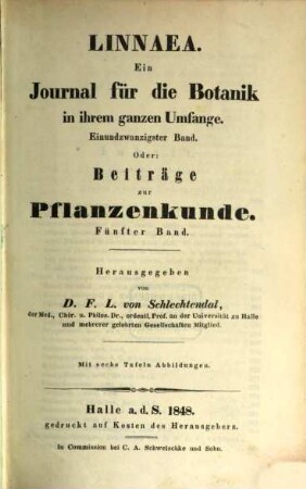 Beiträge zur Pflanzenkunde. 5, 5. 1848