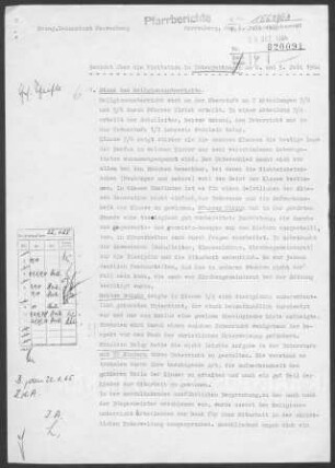 Unterjettingen mit Sindlingen: Visitationsbericht mit Pfarrbericht 1964
