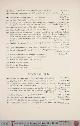Arbeiten in Zinn (Nr. 364-411)