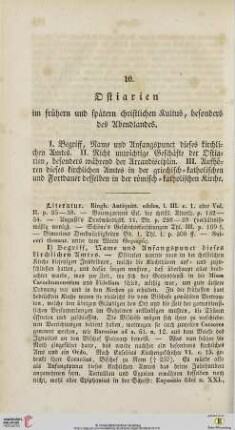10. Ostiarien im frühern und spätern christlichen Kultus, besonders des Abendlandes