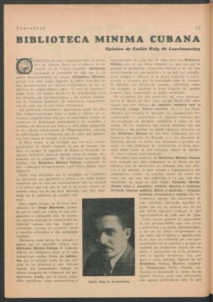 Biblioteca mínima cubana. : Opinión de Emilio Roig de Leuchsenring.