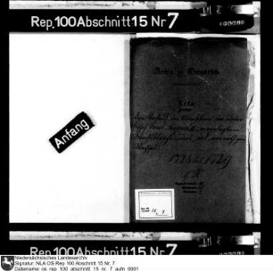 Verkauf der Utensilien der unter Bischof Ernst August II. angelegten Wachsbleiche und des vorrätigen Wachses