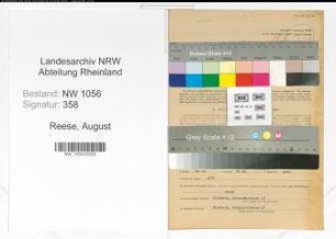 Entnazifizierung August Reese , geb. 12.10.1899 (Lehrer)
