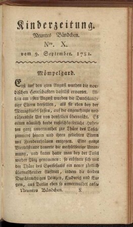 Nro. X. vom 9. September 1782