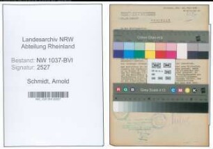 Entnazifizierung Arnold Schmidt , geb. 03.06.1910 (Dachdecker)