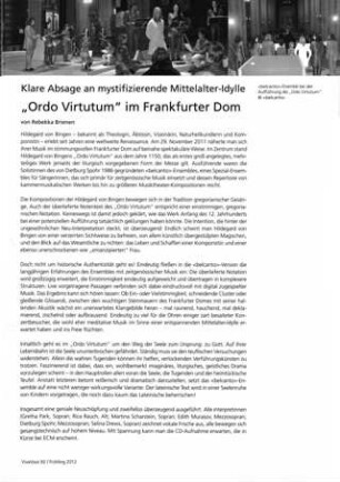"Ordo Virutum" im Frankfurt Dom : Klare Absage an mystifizierende Mittelalter-Idylle