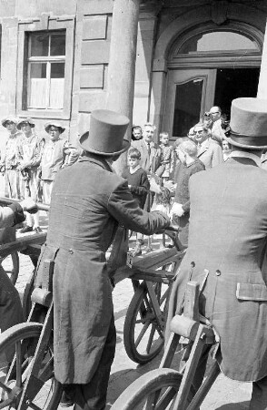 Drais-Ralley Straßburg - Karlsruhe als Werbemaßnahme für die Bundesgartenschau 1967.