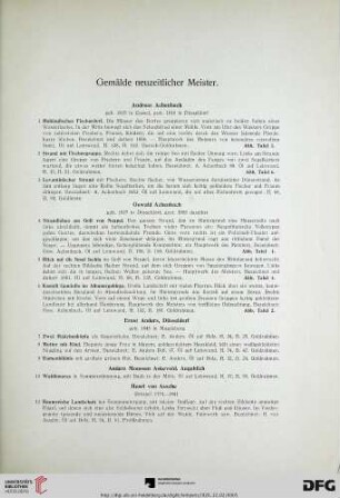 Gemälde neuzeitlicher Meister (Nr. 1-232)