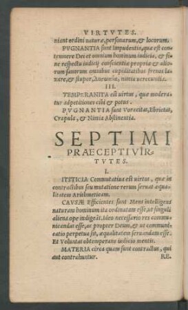 Septimi Praecepti Virtutes.