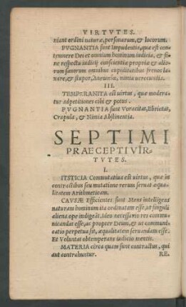 Septimi Praecepti Virtutes.