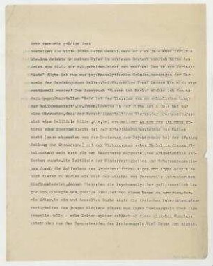 Brief von Raoul Hausmann an [Unbekannt]. [o. O.]