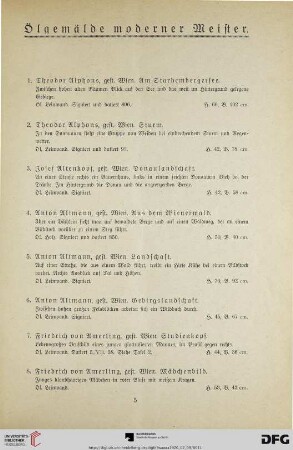 Ölgemälde moderner Meister (Nr. 1-156)