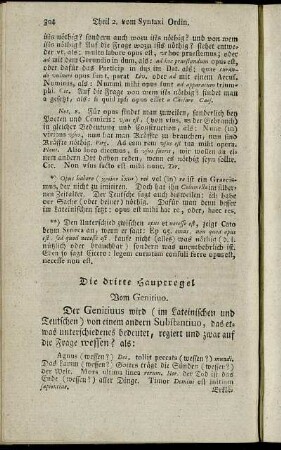 Die dritte Hauptregel Vom Genitivo.