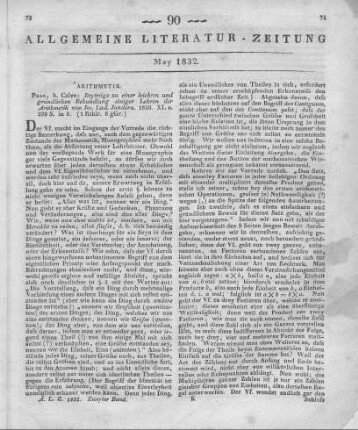 Jandera, J. L.: Beiträge zu einer leichtern und gründlichern Behandlung einiger Lehren der Arithmetik. Prag: Calve 1830