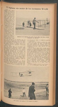 El biplano sin motor de los hermanos Wright
