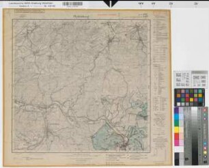 Katasteramt Meschede  Kreis Meschede, Meßtischblatt Plettenberg 4713, Farbige Einzeichnung mit Namensliste