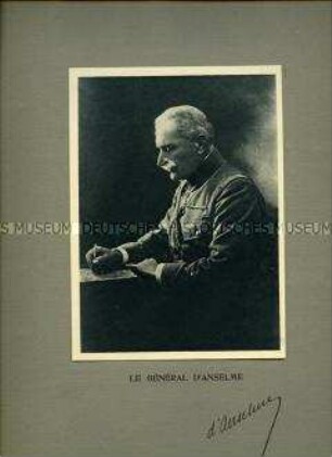 Uniformdarstellung, Porträtfoto, Philippe Henri Joseph d'Anselme in Generalsuniform, Frankreich, 1916/1923 .