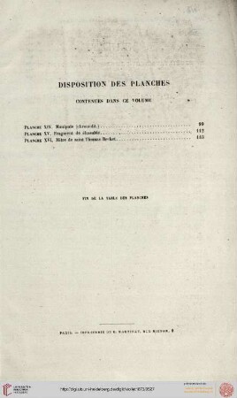 Disposition des planches