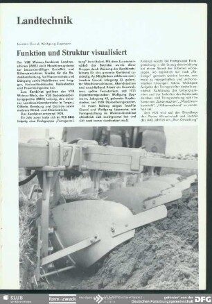 Funktion und Struktur visualisiert : Form in der Technik: Landtechnik