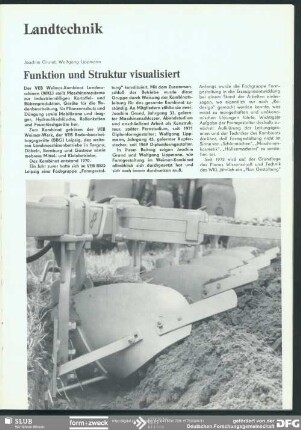 Funktion und Struktur visualisiert : Form in der Technik: Landtechnik