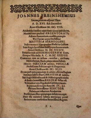 Joannis Freinshemii laudatio posthuma